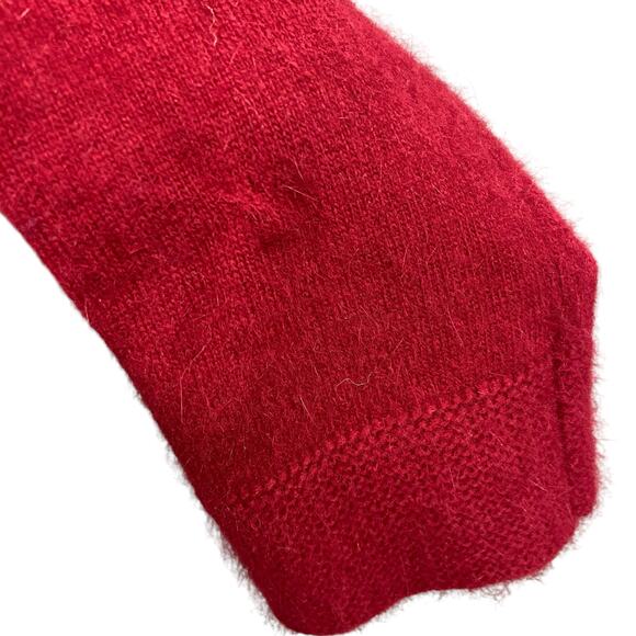 Sarah Spencer Red Lambs Wool / Rabbit Hair Blend Long Sleeves Sweater Medium - Picture 5 of 8